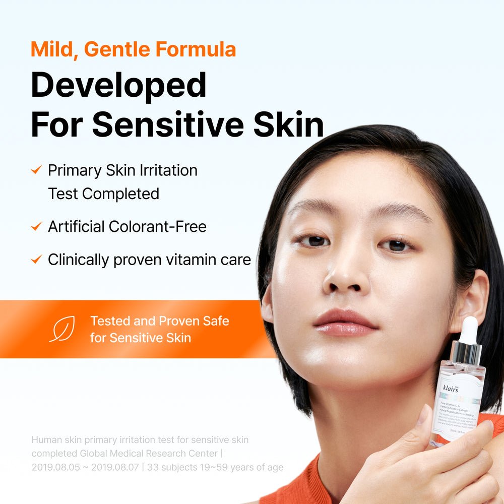 Official model holding Klairs Freshly Juiced Vitamin Drop 35ml