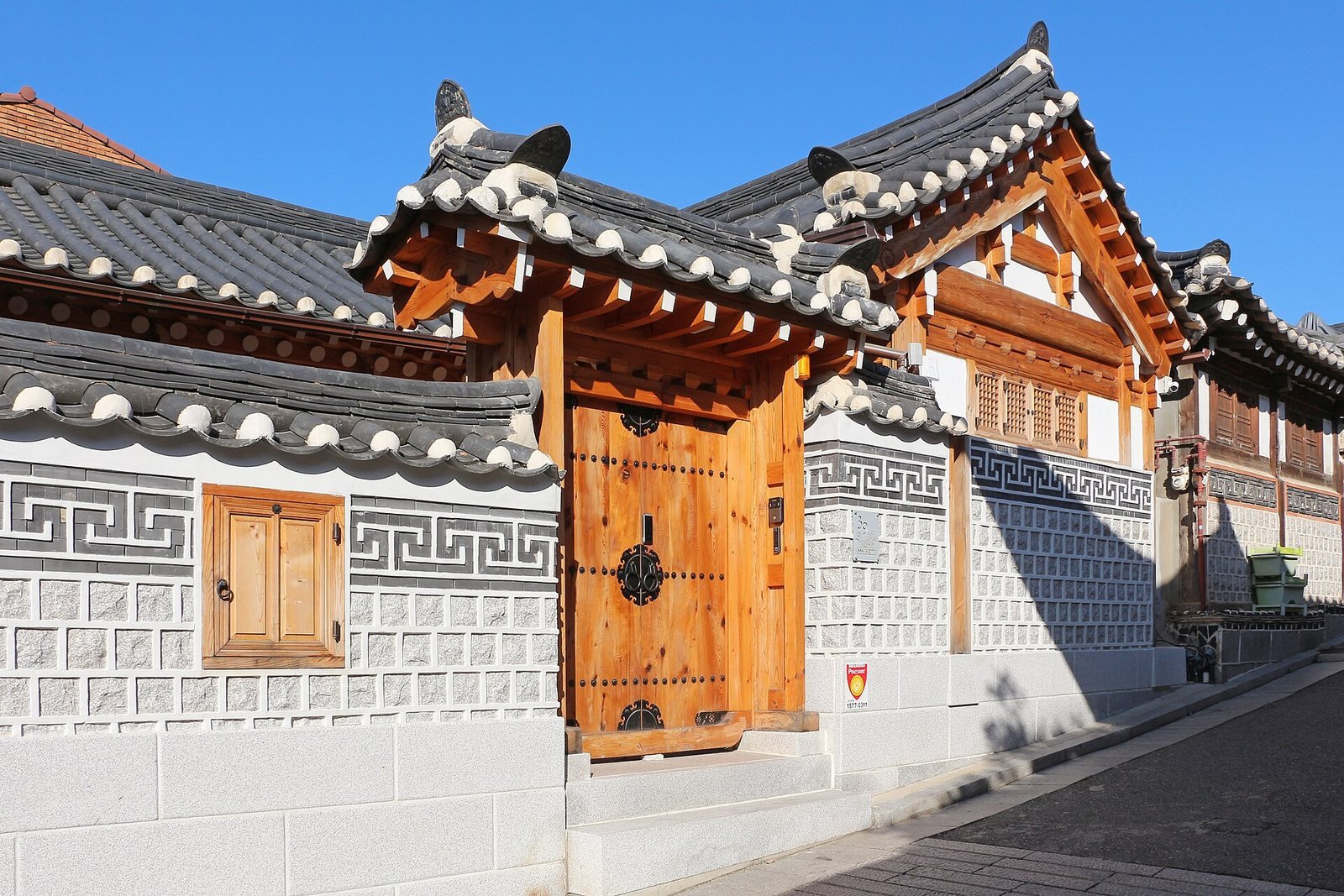 Hanok with a wooden gate in Bukchon Hanok Village