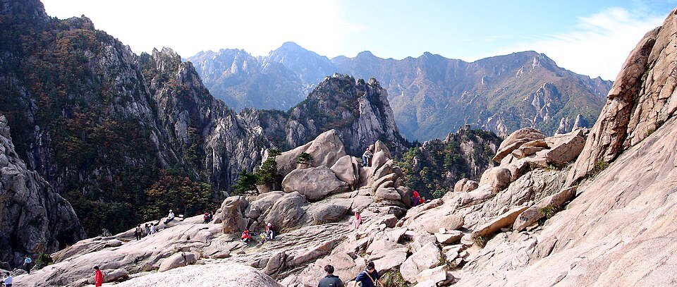 Rocky Gwongeumseong summit reached by the Seoraksan cable car