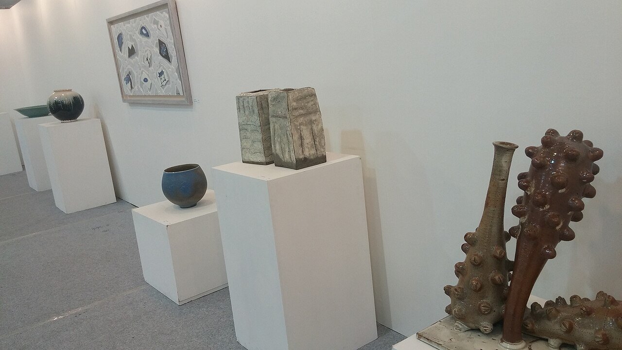 Ceramic works in a gallery in Icheon