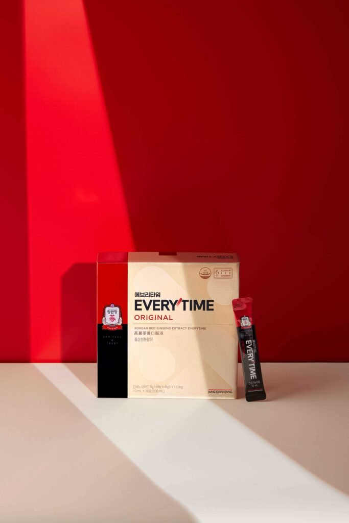 Jung Kwan Jang Everytime Original 30-stick box and 10ml red ginseng pouch