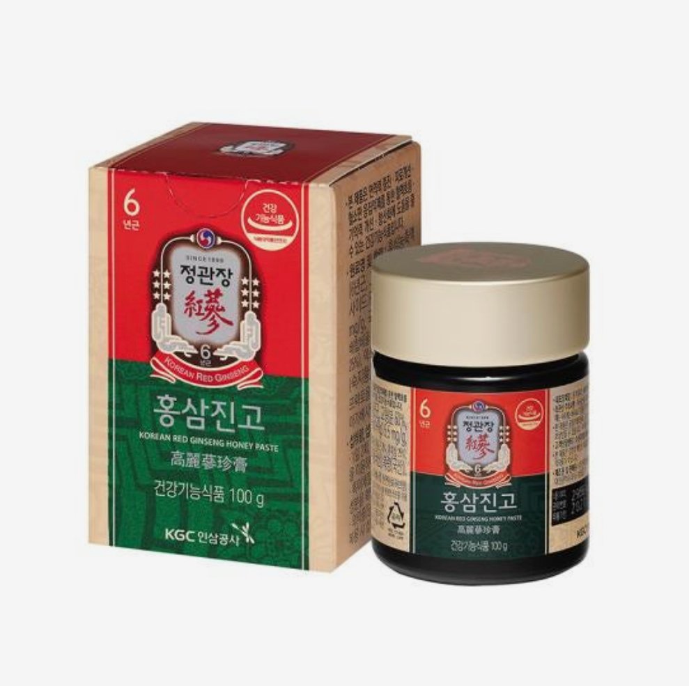 Korean red ginseng honey paste Jung Kwan Jang Hongsam Jingo 100g jar and box