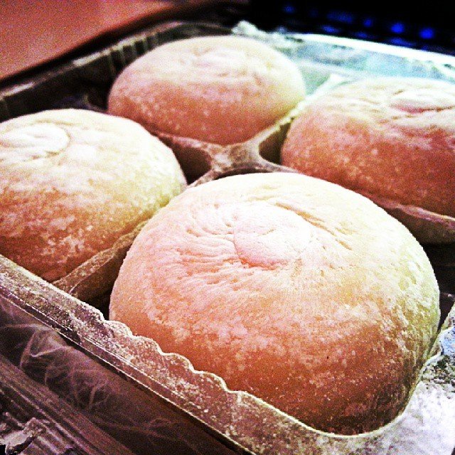 Butter tteok starts with chewy Korean glutinous rice cake dough
