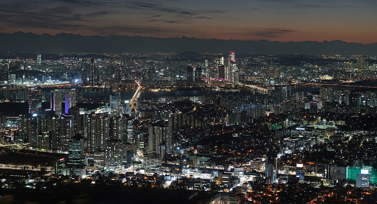 Seoul city lights at night seen from Namsan