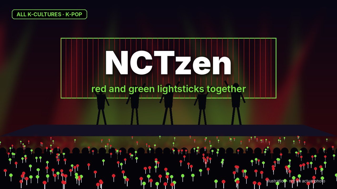 NCT 127 — NCTzen: red and green lightsticks together (illustration)
