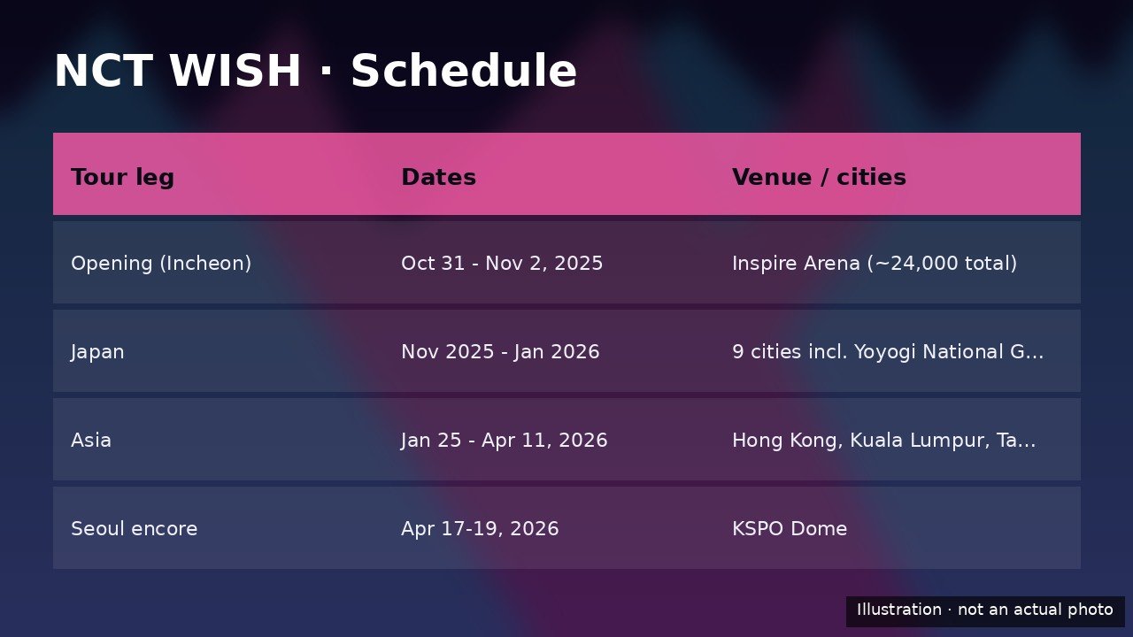 NCT WISH schedule table infographic