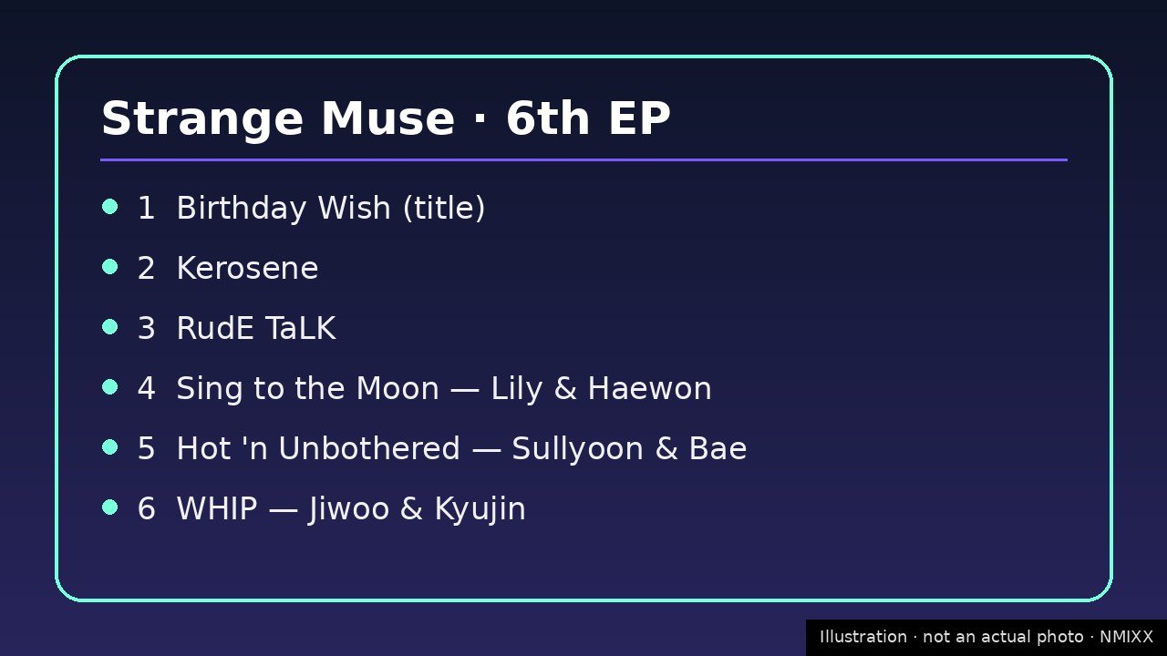 NMIXX album and setlist information card
