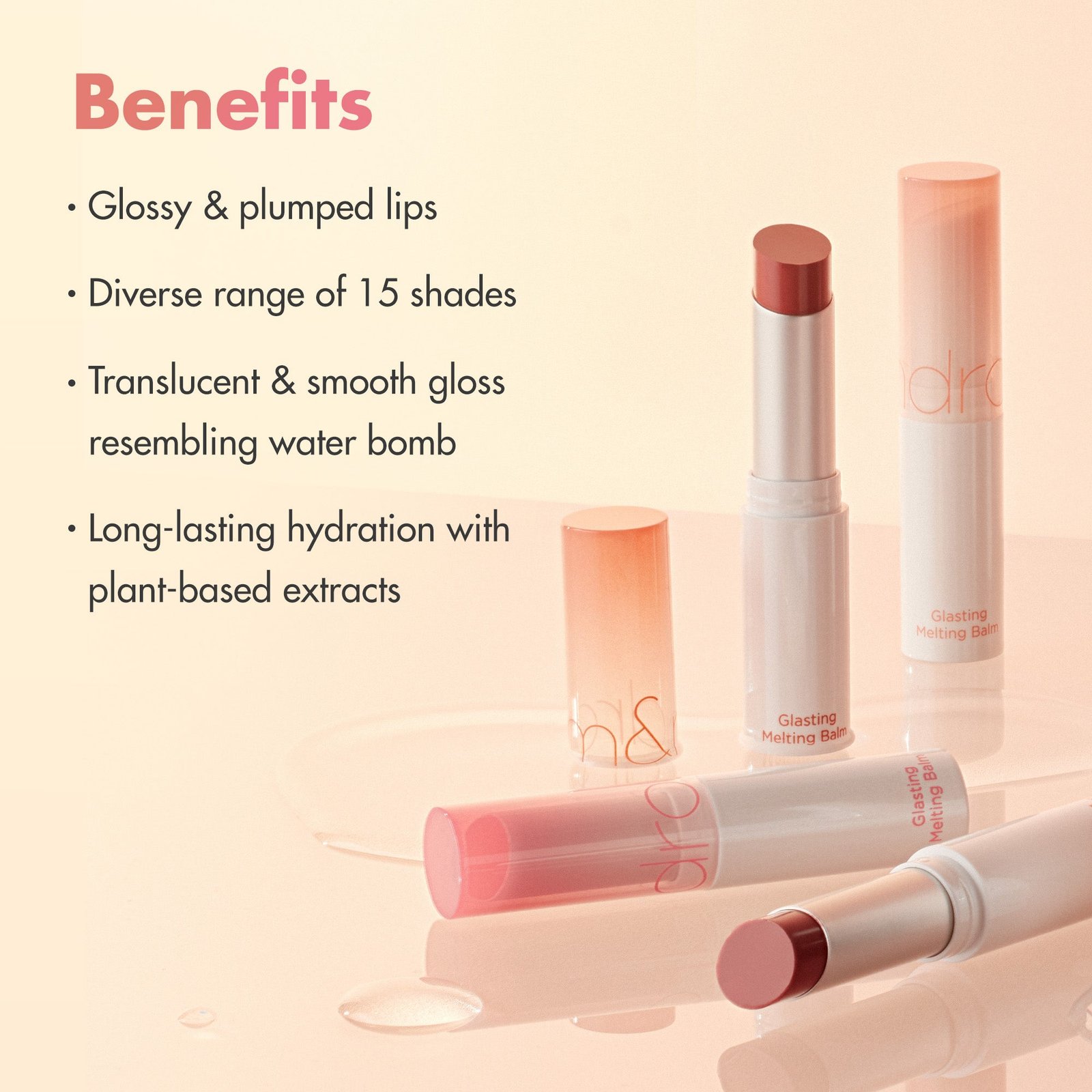 rom&nd Glasting Melting Balm texture and glossy finish