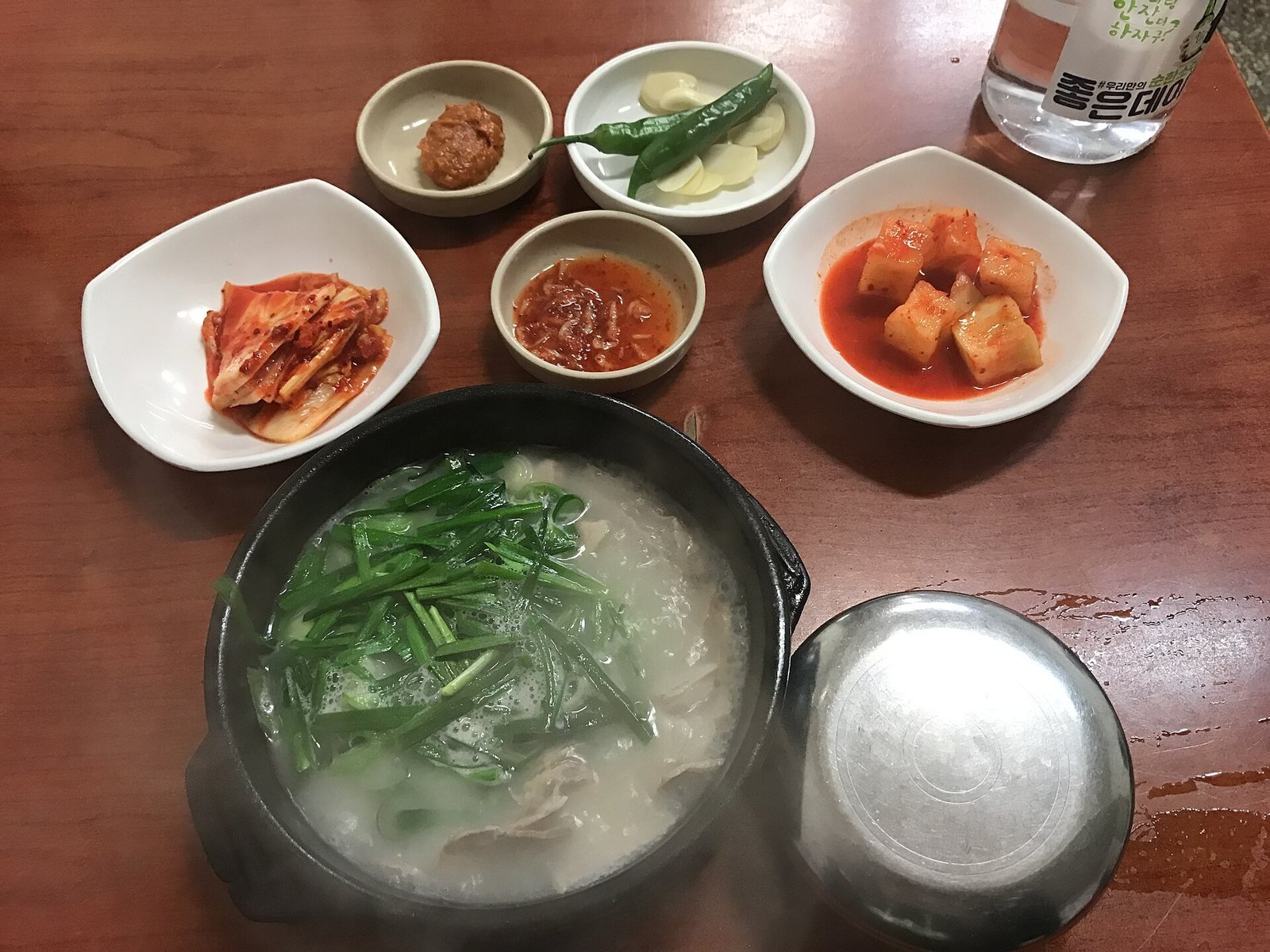 Dwaeji-gukbap (pork rice soup), a classic Korean dish served at Okdongsik